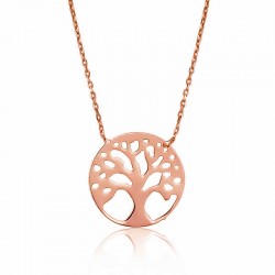 Gümüş Rose Hayat Ağacı Bayan Kolye
