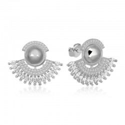 Gümüş Zirkon Taşlı Bayan Küpe