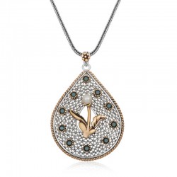 Gümüş İnci Çiçek Otantik Bayan Kolye Gümüş İnci Çiçek Otantik Bayan Kolye