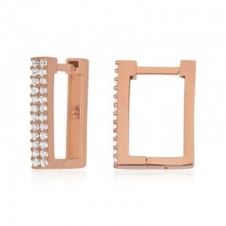 Gümüş Beyaz Taşlı Kare Küpe Gümüş Beyaz Taşlı Kare Küpe