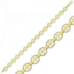 Gümüş Gold Yuvarlak Su Yolu Bayan Bileklik Gümüş Gold Yuvarlak Su Yolu Bayan Bileklik