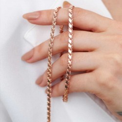 Gümüş Rose Pullu Arpa Zincir Gümüş Rose Pullu Arpa Zincir