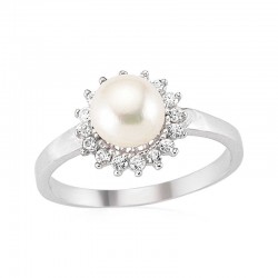 Gümüş İncili Bayan Yüzük Gümüş İncili Bayan Yüzük