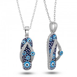 Gümüş Nazar Parmak Arası Terlik Kadın Kolye Gümüş Nazar Parmak Arası Terlik Kadın Kolye