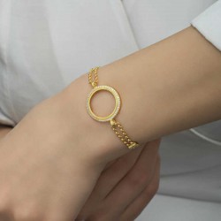 Gümüş Çeyrek Takılabilen Altın Kaplama Kadın Bileklik Gümüş Çeyrek Takılabilen Altın Kaplama Kadın Bileklik