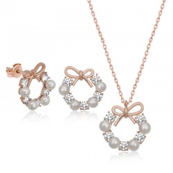 Gümüş İnci Kurdele Kadın Set Gümüş İnci Kurdele Kadın Set