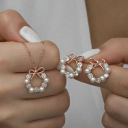 Gümüş İnci Kurdele Kadın Set Gümüş İnci Kurdele Kadın Set