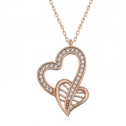 Gümüş Rose Birleşmiş Kalpler Kadın Kolye Gümüş Rose Birleşmiş Kalpler Kadın Kolye