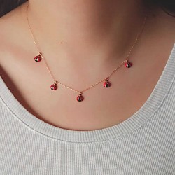 Gümüş Rose Uğur Böceği Şans Kadın Kolye Gümüş Rose Uğur Böceği Şans Kadın Kolye