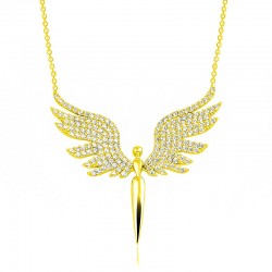 Gümüş Gold Mikail Meleği Kadın Kolye