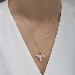 Gümüş Rose Kelebek Kadın Kolye Gümüş Rose Kelebek Kadın Kolye