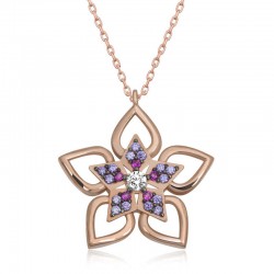 Gümüş Rose Çiçek Kadın Kolye Gümüş Rose Çiçek Kadın Kolye