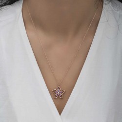 Gümüş Rose Çiçek Kadın Kolye Gümüş Rose Çiçek Kadın Kolye