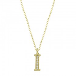 Gümüş Gold İ Harfi Kadın Kolye Gümüş Gold İ Harfi Kadın Kolye