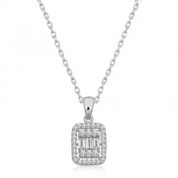 Gümüş Baget Taşlı Kadın Kolye Gümüş Baget Taşlı Kadın Kolye