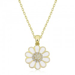 Gümüş Gold Papatya Kadın Kolye Gümüş Gold Papatya Kadın Kolye