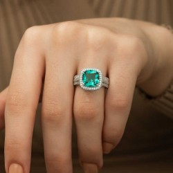 Gümüş Turkuaz Baget Bayan Yüzük Gümüş Turkuaz Baget Bayan Yüzük