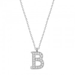 Gümüş Rodyum B Harfi Kadın Kolye Gümüş Rodyum B Harfi Kadın Kolye