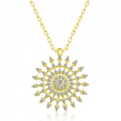 Gümüş Gold Güneş Kadın Kolye Gümüş Gold Güneş Kadın Kolye