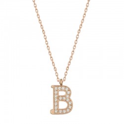 Gümüş Rose B Harfi Kadın Kolye Gümüş Rose B Harfi Kadın Kolye
