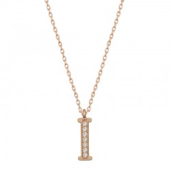 Gümüş Rose I Harfi Kadın Kolye Gümüş Rose I Harfi Kadın Kolye