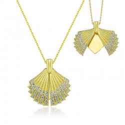 Gümüş Gold Kişiye Özel İstiridye Kadın Kolye Gümüş Gold Kişiye Özel İstiridye Kadın Kolye