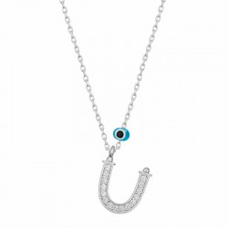 Gümüş Nazar Rodyum Ü Harfi Kadın Kolye Gümüş Nazar Rodyum Ü Harfi Kadın Kolye