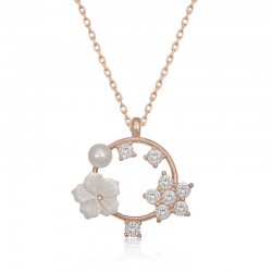 Gümüş Rose Manolya Çiçeği Yıldız Kadın Kolye Gümüş Rose Manolya Çiçeği Yıldız Kadın Kolye