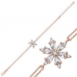 Gümüş Rose Beyaz Lotus Çiçeği Kadın Bileklik Gümüş Rose Beyaz Lotus Çiçeği Kadın Bileklik