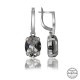 Swarovski Crystal Taşlı Gümüş Beyaz Oval Sallantılı Kadın Küpe Swarovski Crystal Taşlı Gümüş Beyaz Oval Sallantılı Kadın Küpe