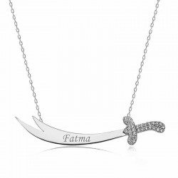 Gümüş İsimli Zülfikar Kılıcı Kadın Kolye Gümüş İsimli Zülfikar Kılıcı Kadın Kolye