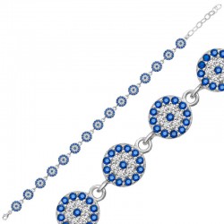 Gümüş Nazar Boncuklu Kadın Bileklik Gümüş Nazar Boncuklu Kadın Bileklik