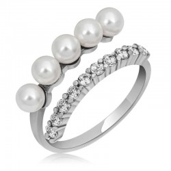 Gümüş Ayarlanabilir İnci Taşlı Kadın Yüzük Gümüş Ayarlanabilir İnci Taşlı Kadın Yüzük