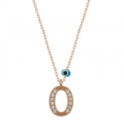 Gümüş Nazar Rose O Harfi Kadın Kolye Gümüş Nazar Rose O Harfi Kadın Kolye