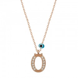Gümüş Nazar Rose Ö Harfi Kadın Kolye Gümüş Nazar Rose Ö Harfi Kadın Kolye