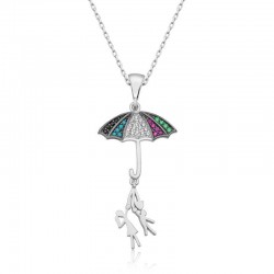 Gümüş Şemsiye Tutan Aşıklar Kadın Kolye Gümüş Şemsiye Tutan Aşıklar Kadın Kolye