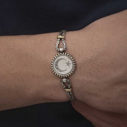 Gümüş Ay Yıldız Erkek Bileklik Gümüş Ay Yıldız Erkek Bileklik