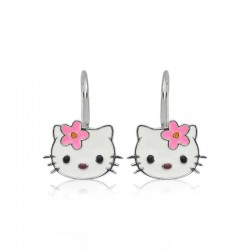 Gümüş Kedi Sallantılı Çocuk Küpe