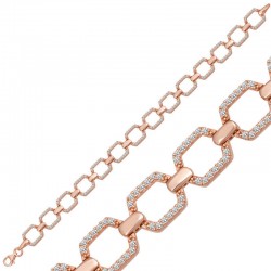 Gümüş Rose Kare Taşlı Kadın Bileklik Gümüş Rose Kare Taşlı Kadın Bileklik