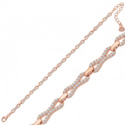 Gümüş Rose Zirkon Taşlı Kadın Bileklik