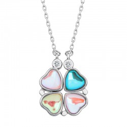 Gümüş Renkli Açılabilen Yonca Kadın Kolye Gümüş Renkli Açılabilen Yonca Kadın Kolye