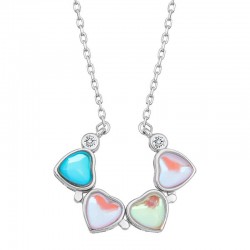 Gümüş Renkli Açılabilen Yonca Kadın Kolye Gümüş Renkli Açılabilen Yonca Kadın Kolye