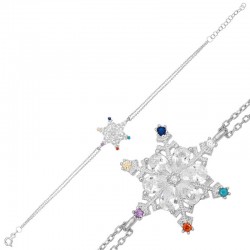 Gümüş Renkli Taşlı Kar Tanesi Kadın Bileklik Gümüş Renkli Taşlı Kar Tanesi Kadın Bileklik