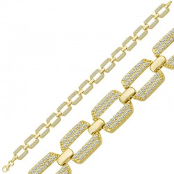 Gümüş Gold Zirkon Taşlı Kadın Bileklik Gümüş Gold Zirkon Taşlı Kadın Bileklik