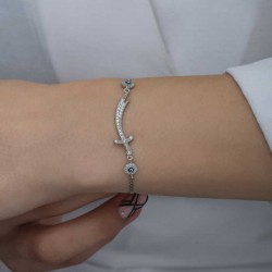 Gümüş Nazarlı Zülfikar Kılıcı Kadın Bileklik Gümüş Nazarlı Zülfikar Kılıcı Kadın Bileklik