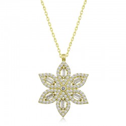 Gümüş Gold Nergiz Çiçeği Kadın Kolye Gümüş Gold Nergiz Çiçeği Kadın Kolye