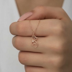 Gümüş Rose Kedi Kadın Kolye Gümüş Rose Kedi Kadın Kolye