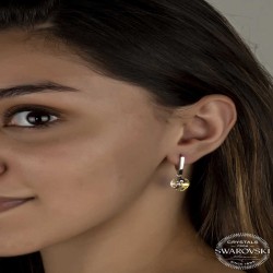 Swarovski Crystal Taşlı Gümüş Beyaz Kalp Sallantılı Kadın Küpe Swarovski Crystal Taşlı Gümüş Beyaz Kalp Sallantılı Kadın Küpe