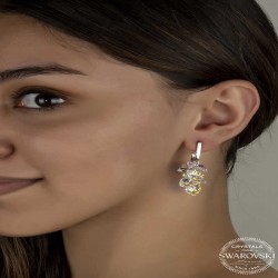 Swarovski Crystal Taşlı Gümüş Kalp Salkım Sallantılı Çivili Kadın Küpe Swarovski Crystal Taşlı Gümüş Kalp Salkım Sallantılı Çivili Kadın Küpe