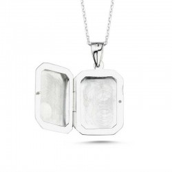 ​Gümüş Kapaklı Madalyon Kadın Kolye